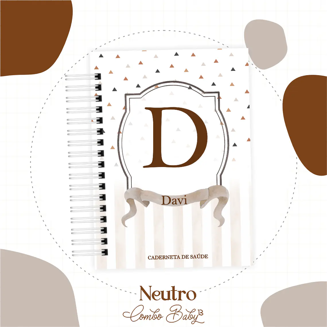 Arquivo Encadernação Baby Monograma Neutro 2