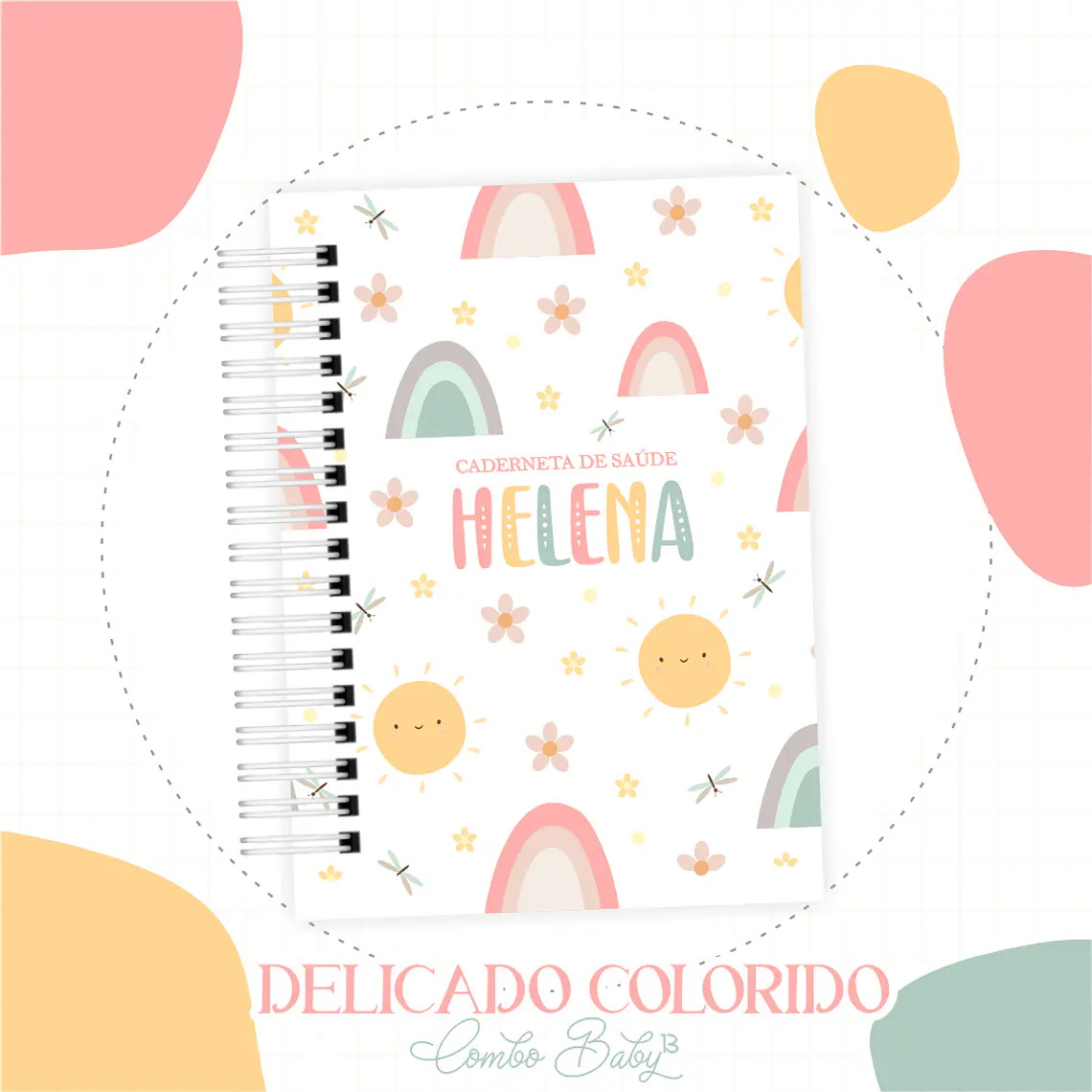 Arquivo Encadernação Baby Delicado Colorindo Arco Iris 2