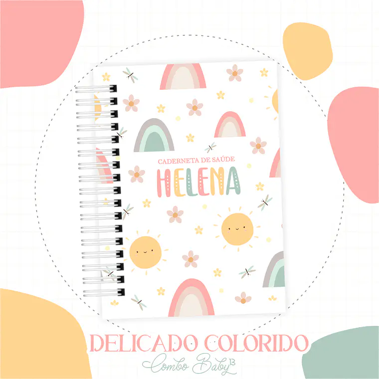 Arquivo Encadernação Baby Delicado Colorindo Arco Iris 2