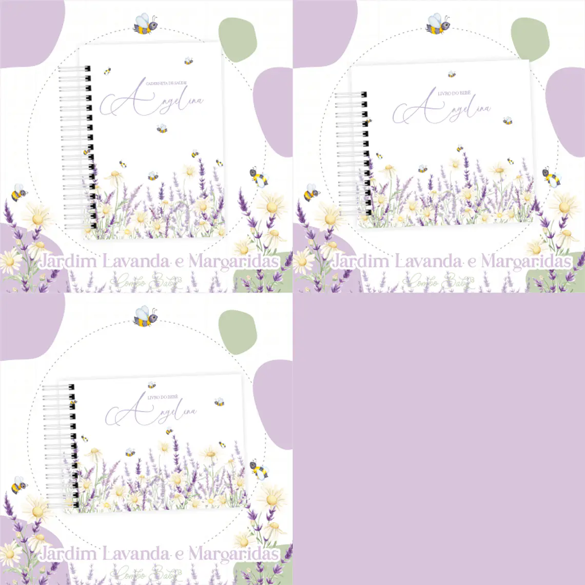 Arquivo Encadernação Baby Jardim de Lavandas com Margaridas 1