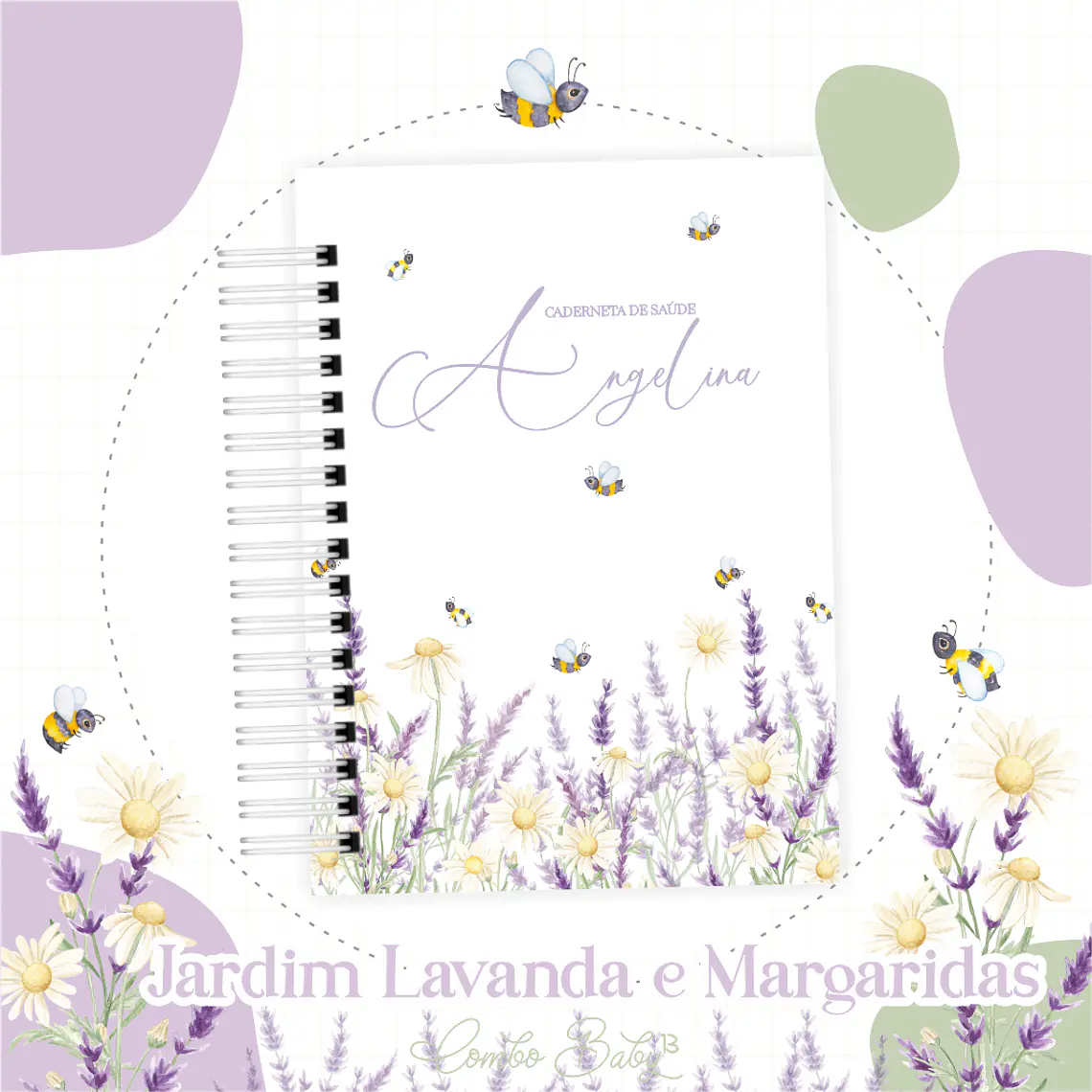 Arquivo Encadernação Baby Jardim de Lavandas com Margaridas 2