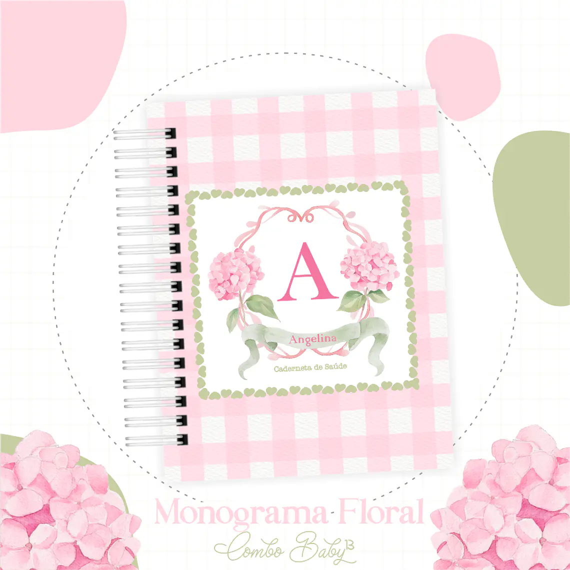 Arquivo Encadernação Baby Monograma Floral 2