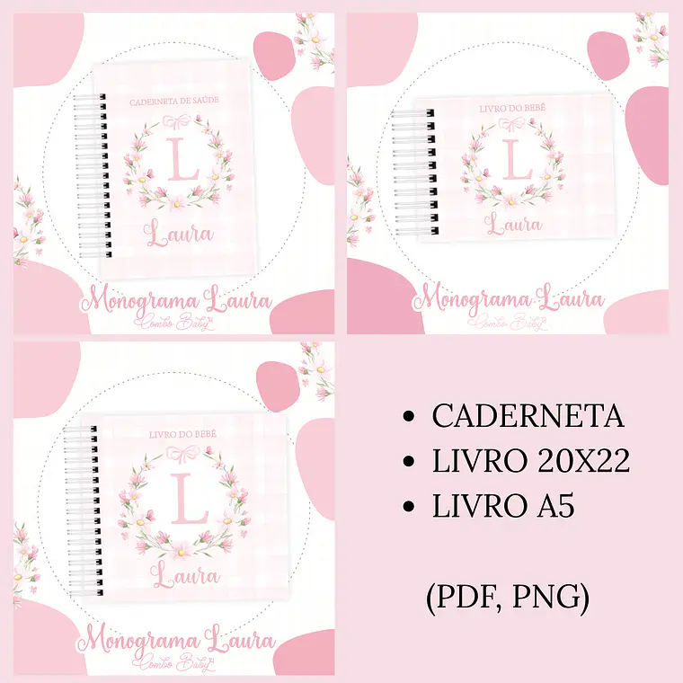 Arquivo Encadernação Baby Floral Laura 1