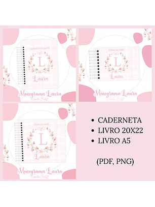 Arquivo Encadernação Baby Monograma Laura