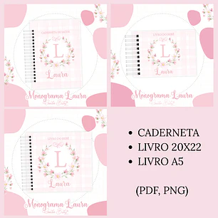 Arquivo Encadernação Baby Monograma Laura