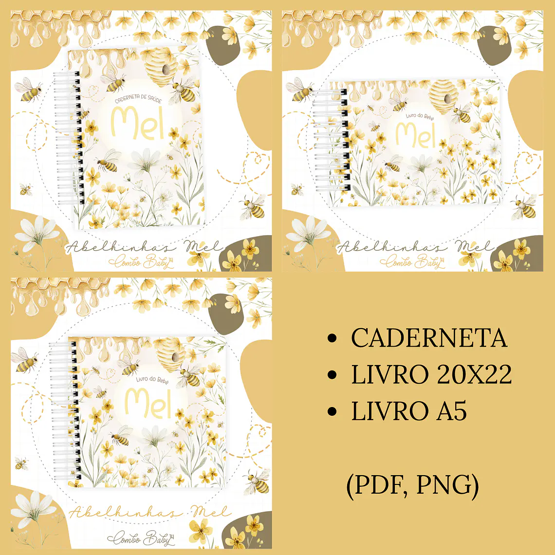 Arquivo Encadernação Baby Floral Abelhinha 1