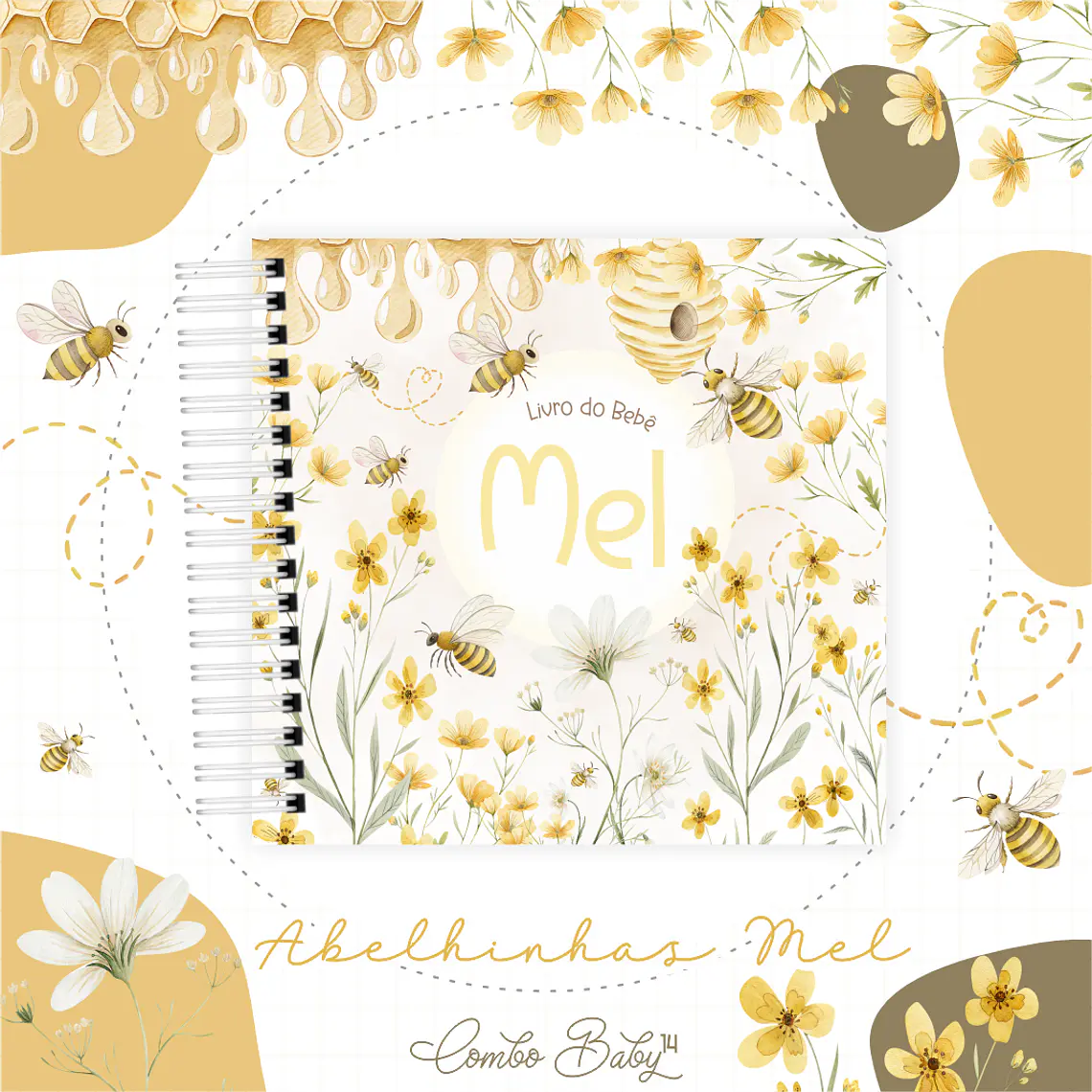 Arquivo Encadernação Baby Floral Abelhinha 2