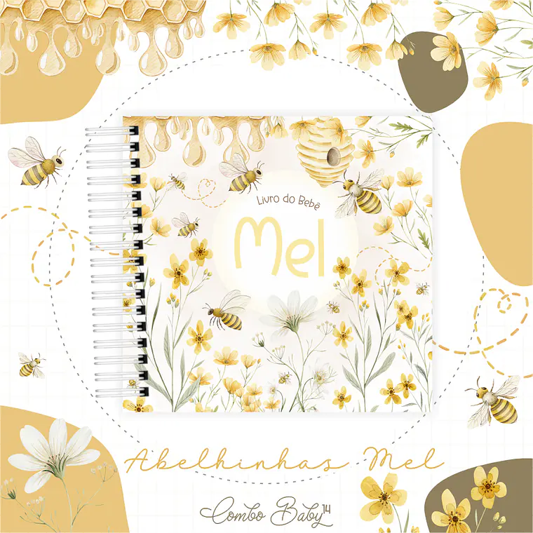 Arquivo Encadernação Baby Floral Abelhinha 2
