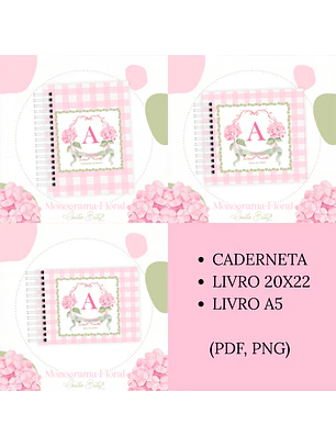 Arquivo Encadernação Baby Monograma Floral