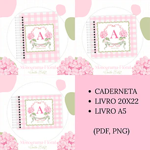 Arquivo Encadernação Baby Monograma Floral