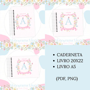 Arquivo Encadernação Baby Monograma Floral