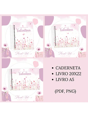 Arquivo Encadernação Baby Floral Valentina