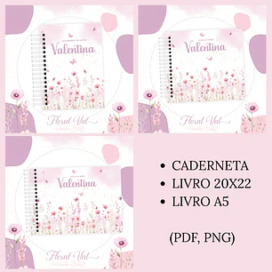 Arquivo Encadernação Baby Floral Valentina