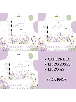 Arquivo Encadernação Baby Jardim de Lavandas com Margaridas