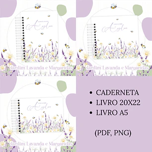 Arquivo Encadernação Baby Jardim de Lavandas com Margaridas