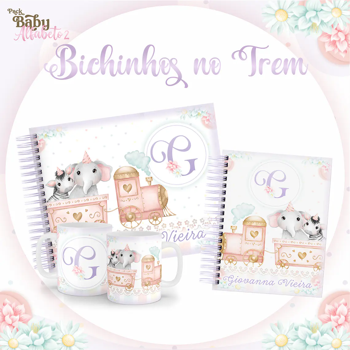 Arquivo Encadernação Baby Bichinhos no Trem  1