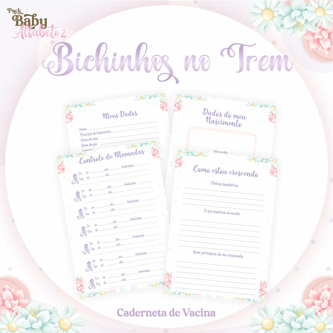 Arquivo Encadernação Baby Bichinhos no Trem  3