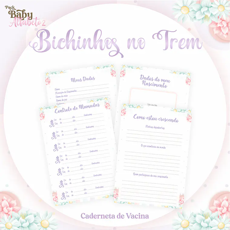 Arquivo Encadernação Baby Bichinhos no Trem  3