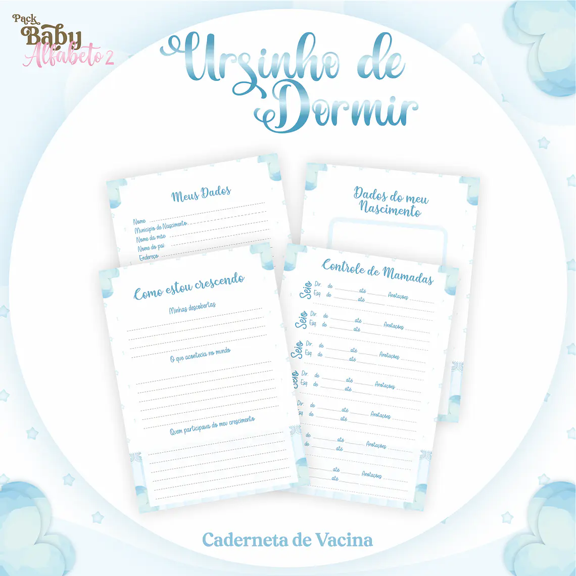 Arquivo Encadernação Baby Ursinho de Dormir 3