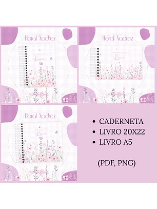Arquivo Encadernação Baby Floral Xadrez