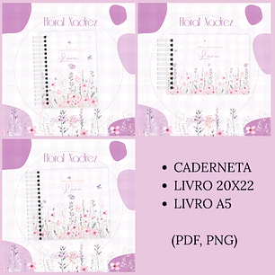 Arquivo Encadernação Baby Floral Xadrez