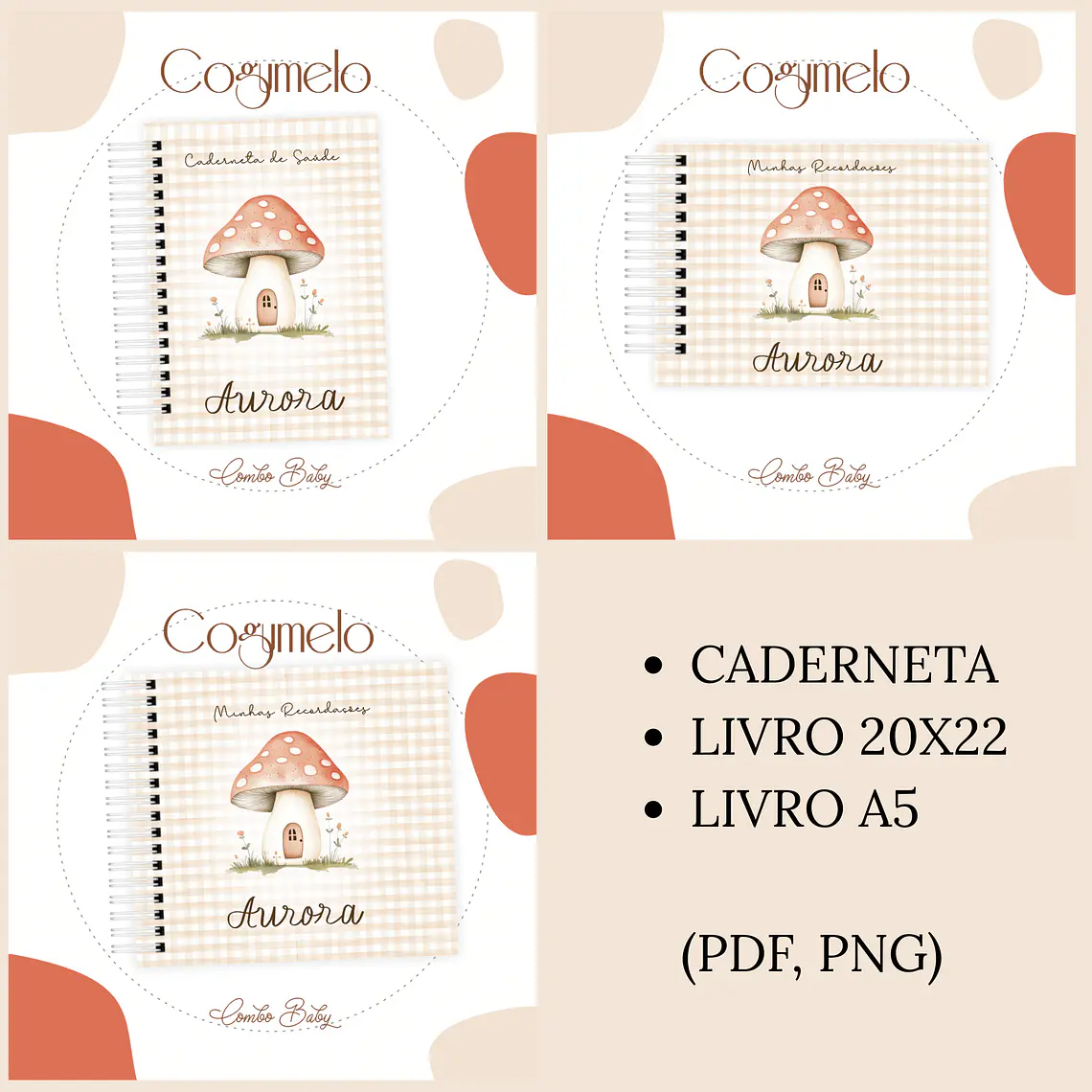 Arquivo Encadernação Baby Cogumelo 1