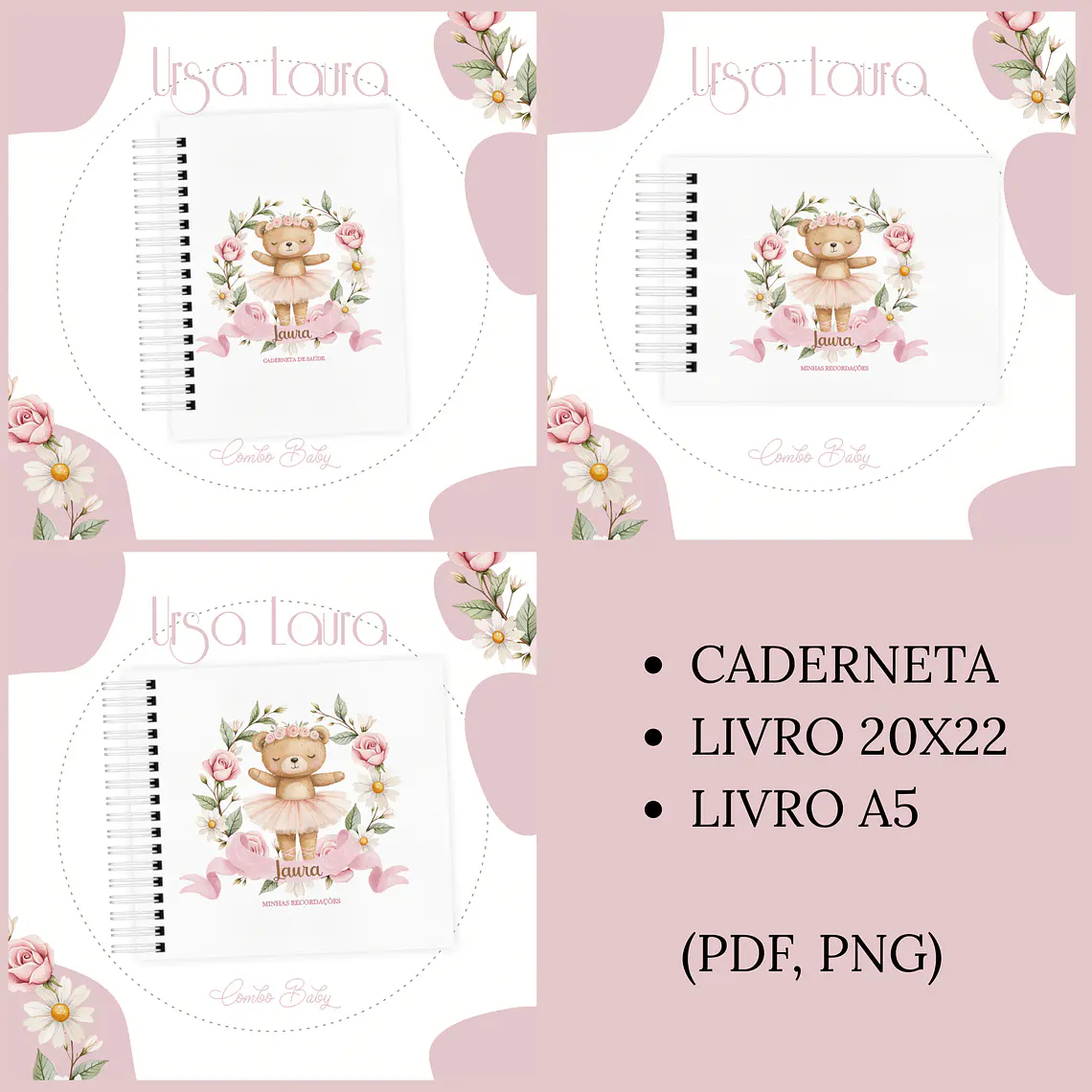 Arquivo Encadernação Baby Ursa Laura 1