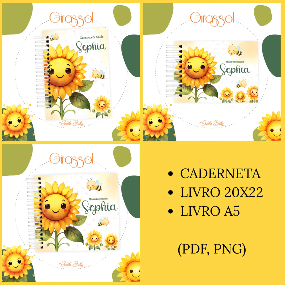 Arquivo Encadernação Baby Girassol 1