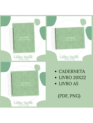 Arquivo Encadernação Baby Linho Verde