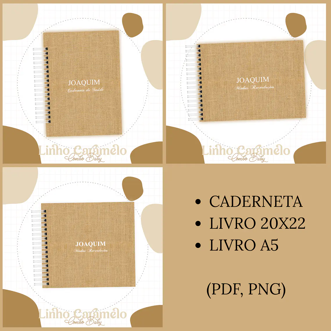 Arquivo Encadernação Baby Linho Caramelo 1