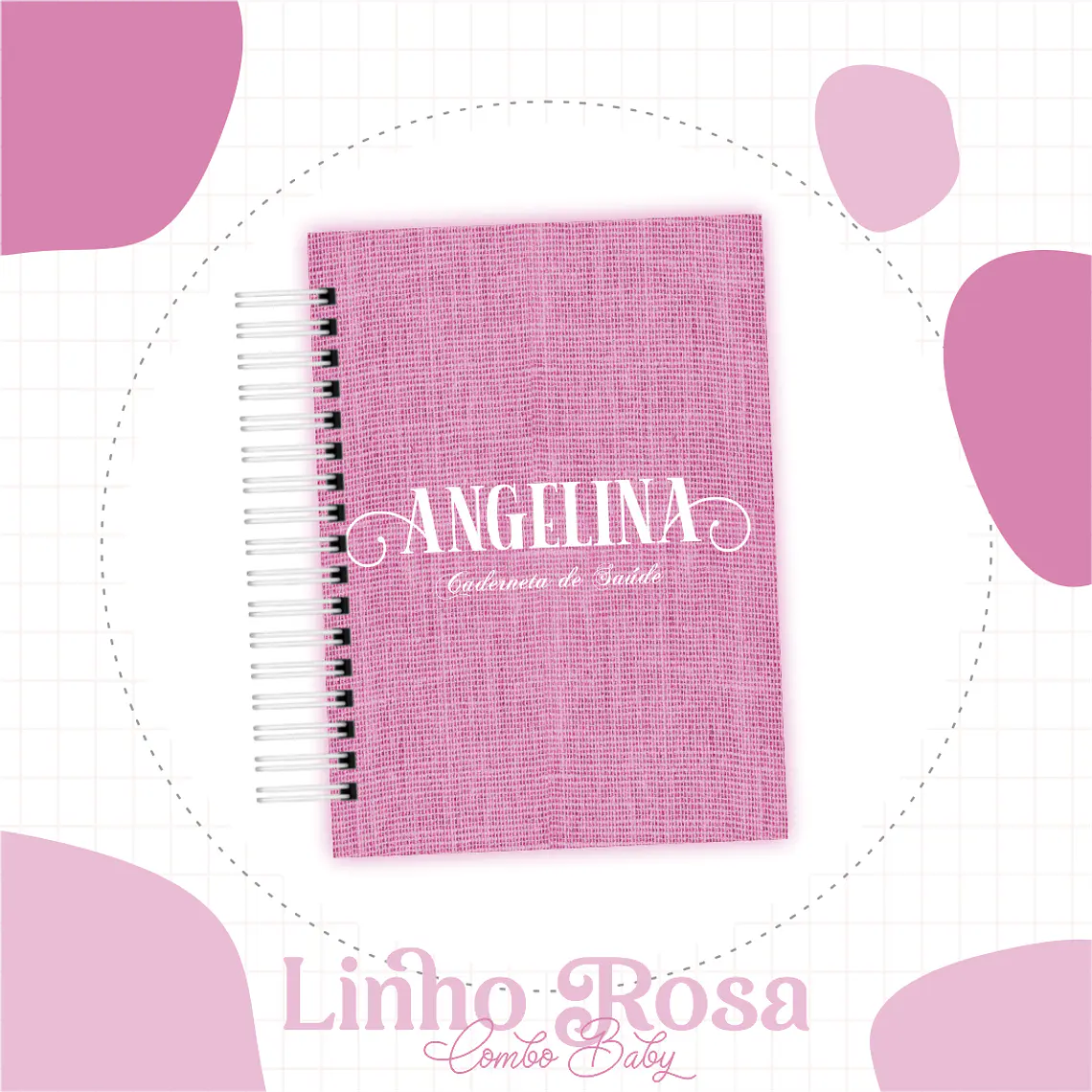 Arquivo Encadernação Baby Linho Rosa  2