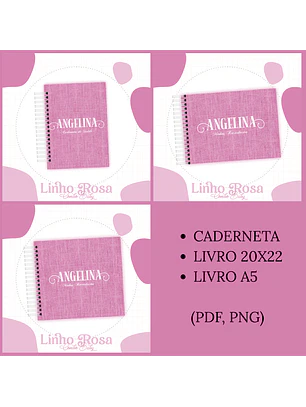Arquivo Encadernação Baby Linho Rosa 
