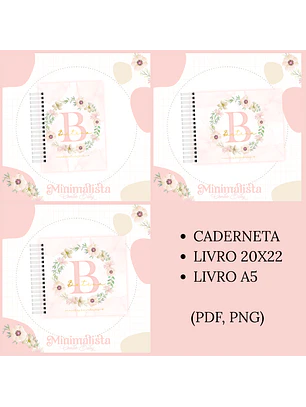 Arquivo Encadernação Baby Floral Minimalista