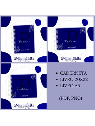 Arquivo Encadernação Baby Minimalista Azul 