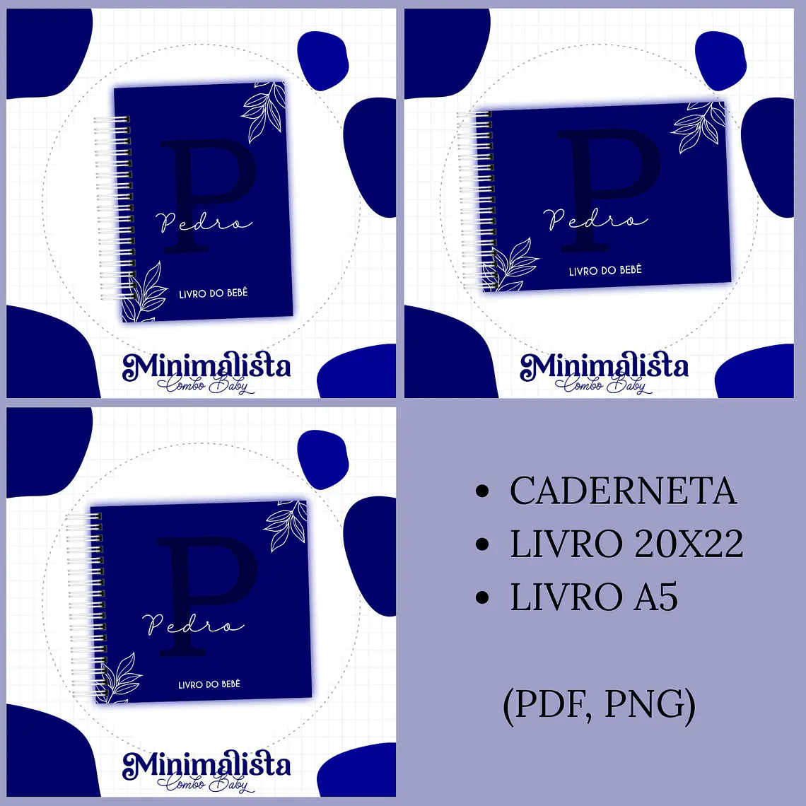 Arquivo Encadernação Baby Minimalista Azul  1