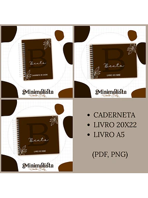 Arquivo Encadernação Baby Minimalista Marrom