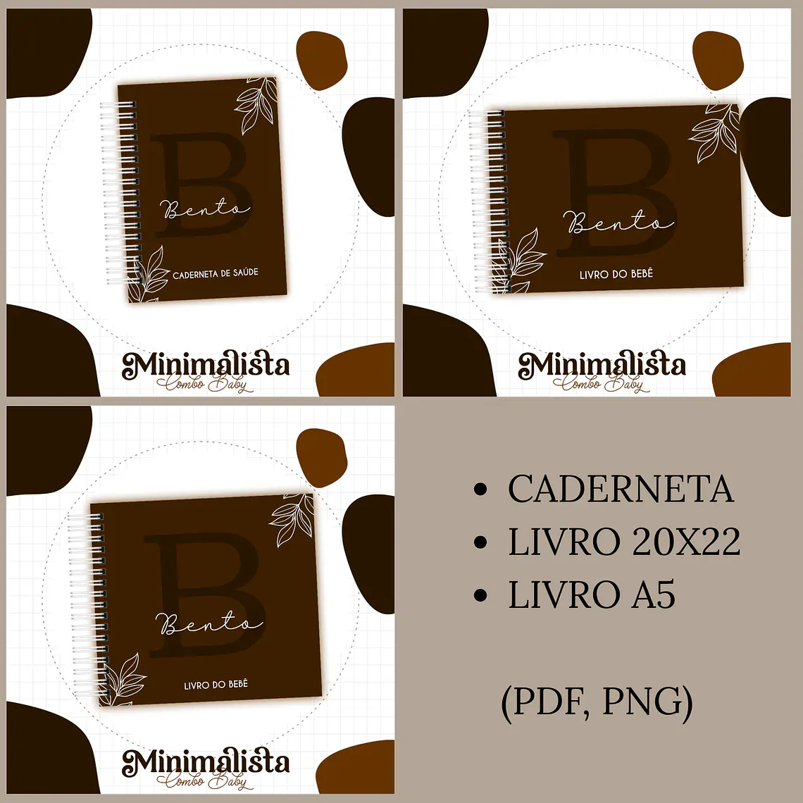 Arquivo Encadernação Baby Minimalista Marrom 1