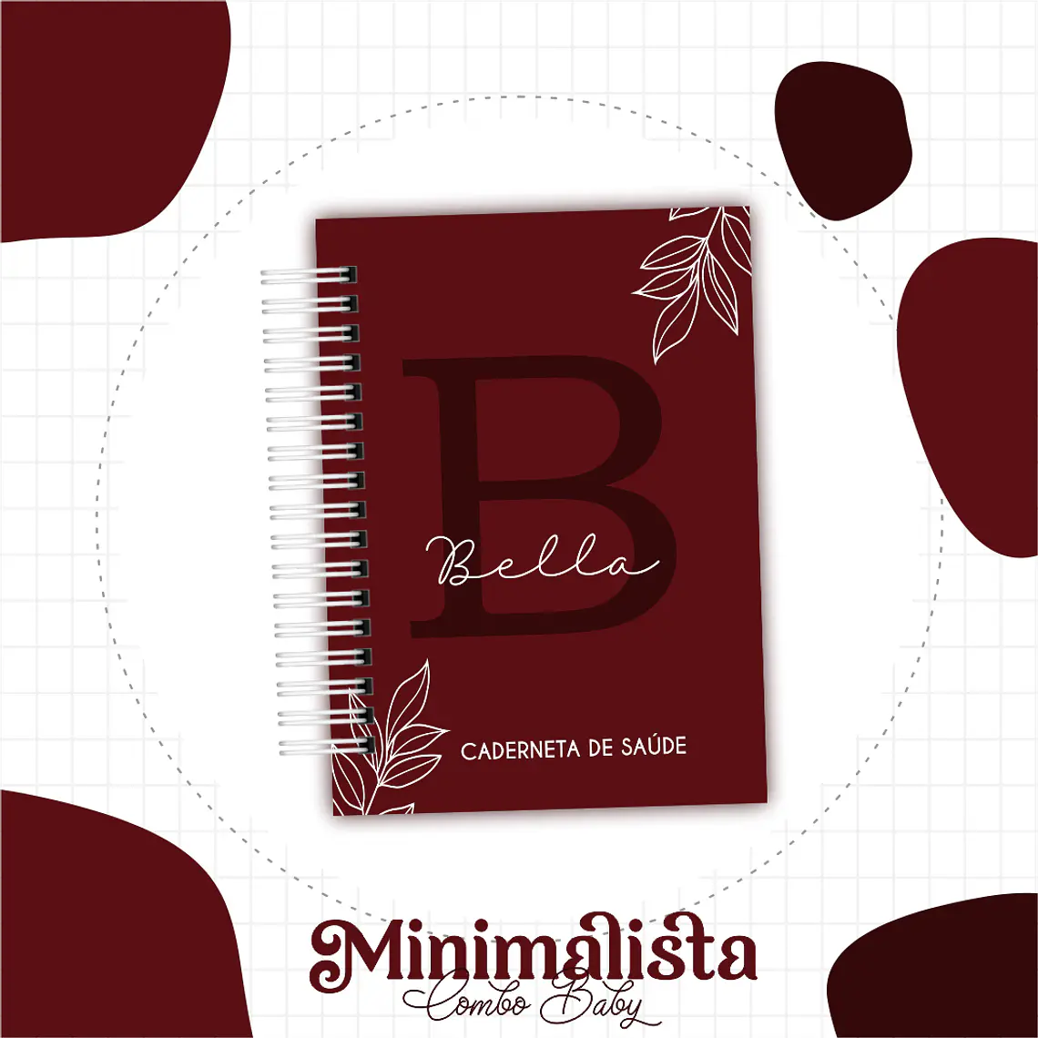 Arquivo Encadernação Baby Minimalista Marsala 2