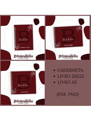 Arquivo Encadernação Baby Minimalista Marsala
