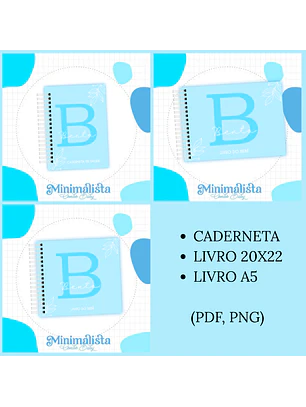 Arquivo Encadernação Baby Minimalista Azul bebÊ