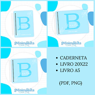 Arquivo Encadernação Baby Minimalista Azul bebÊ