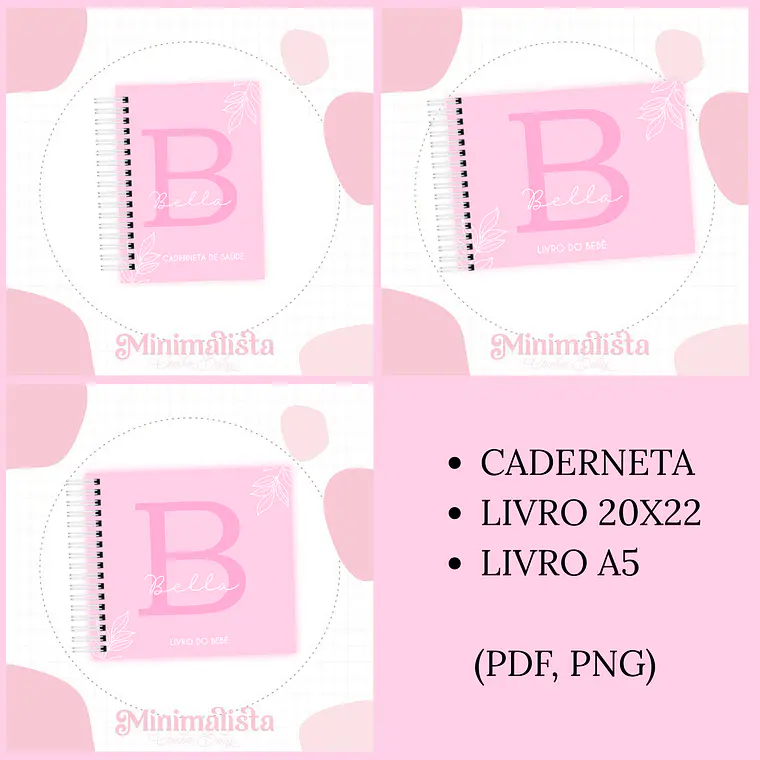 Arquivo Encadernação Baby Minimalista Rosa Bebê 1