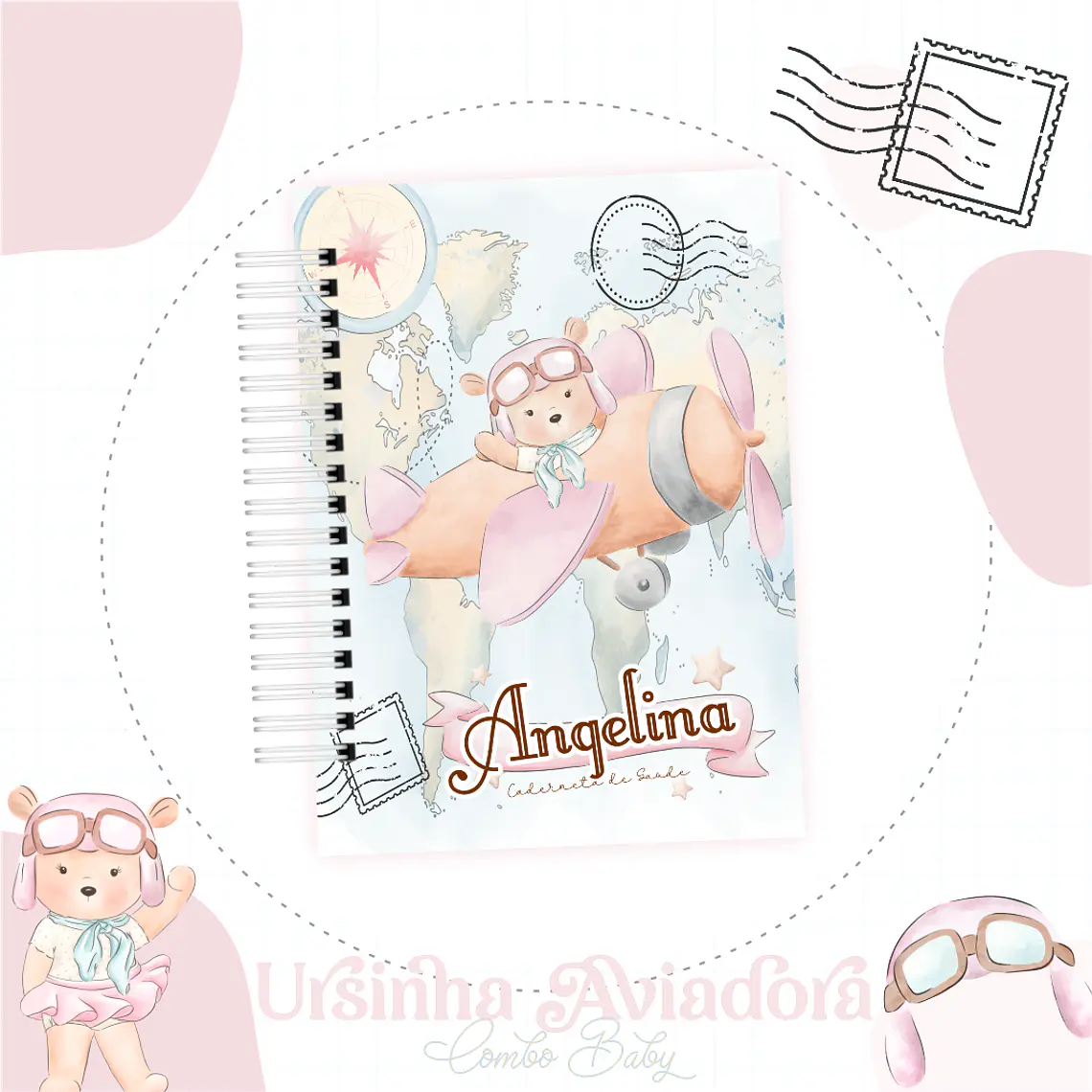 Arquivo Encadernação Baby Ursinha Aviadora 2
