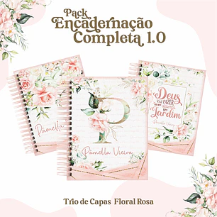 Arquivo Trio de Capas Floral Rosa