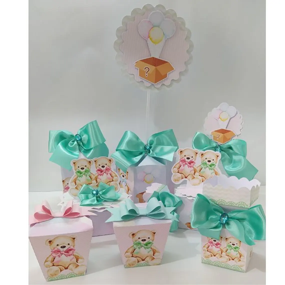 Arquivo de Corte Chá Revelação Verde e Rosa  1