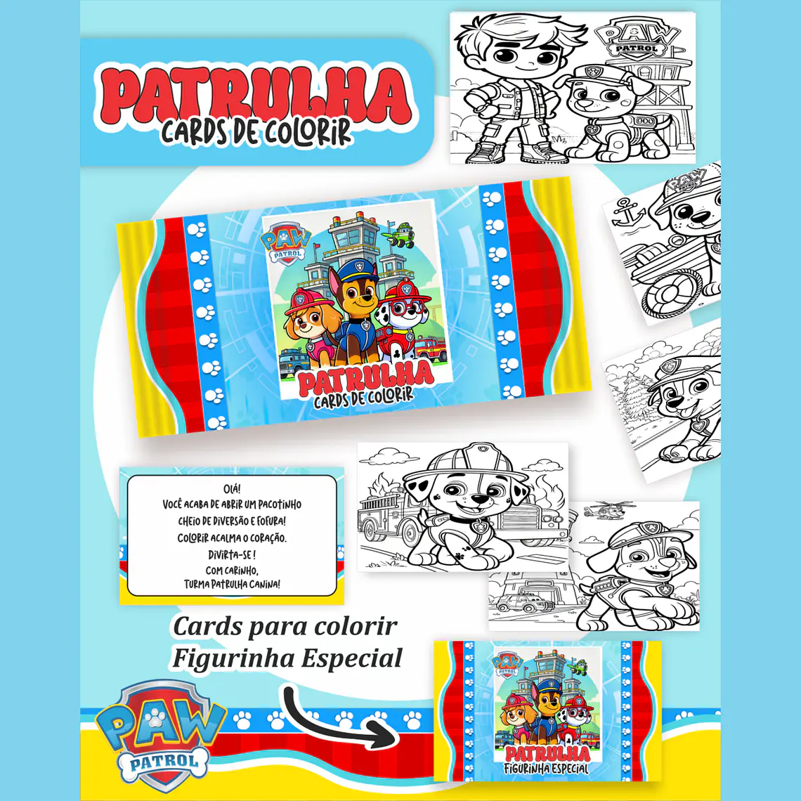 Arquivo Cards Para Colorir Patrulha Canina 1