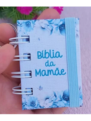 Arquivo em PDF Mini Bíblia Chaveiro Dia das Mães -  AZUL 
