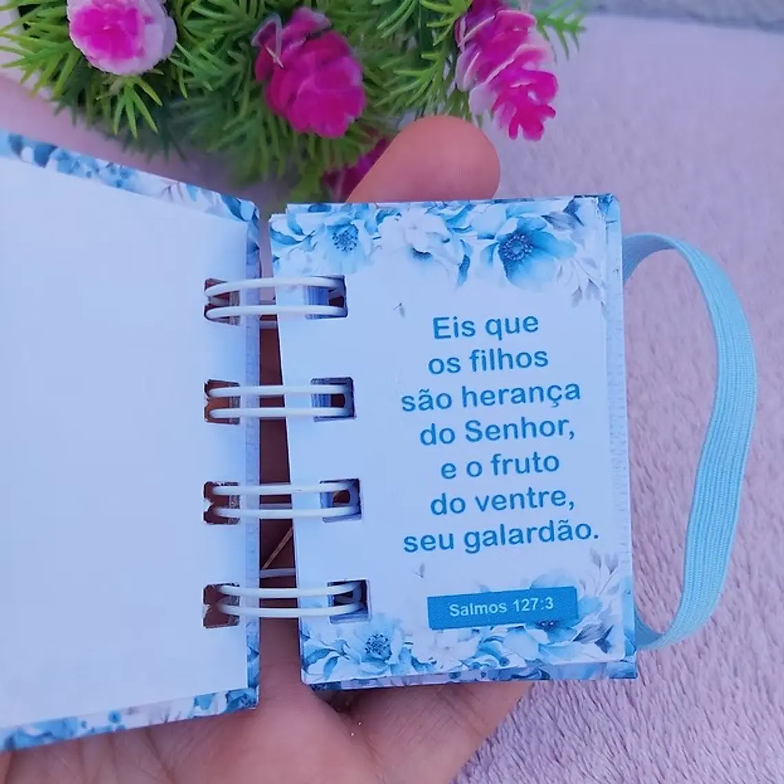 Arquivo em PDF Mini Bíblia Chaveiro Dia das Mães -  AZUL  2