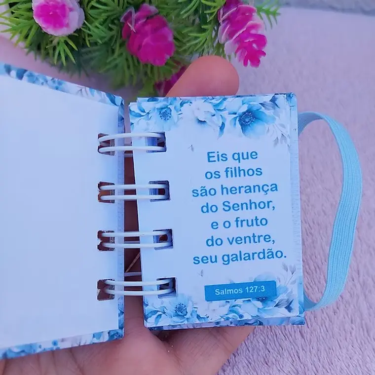 Arquivo em PDF Mini Bíblia Chaveiro Dia das Mães -  AZUL  2