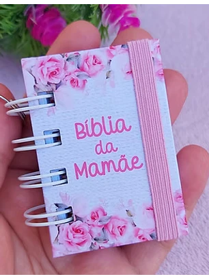 Arquivo em PDF Mini Bíblia Chaveiro Dia das Mães - Rosa